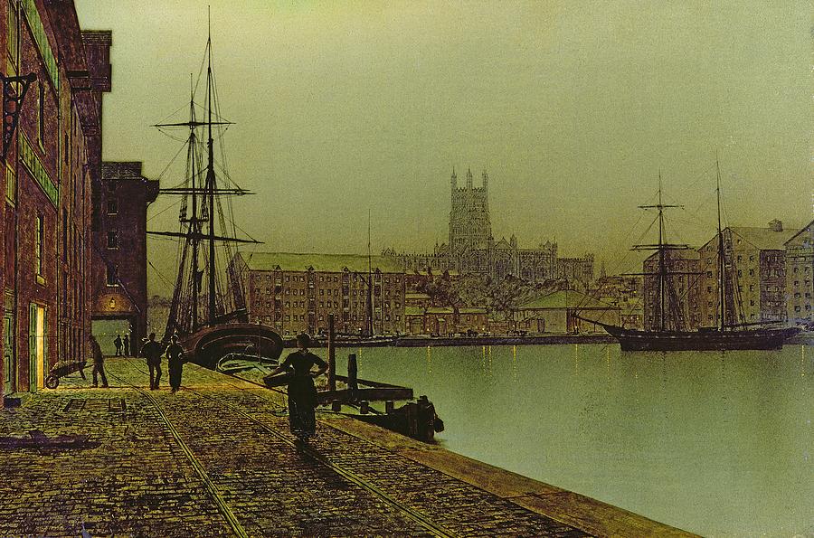 Gloucester Docks Painting by John Atkinson Grimshaw