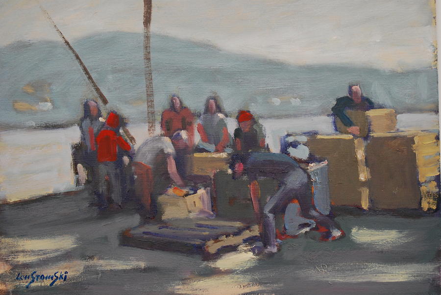Gloucester Fishermen Painting by Len Stomski
