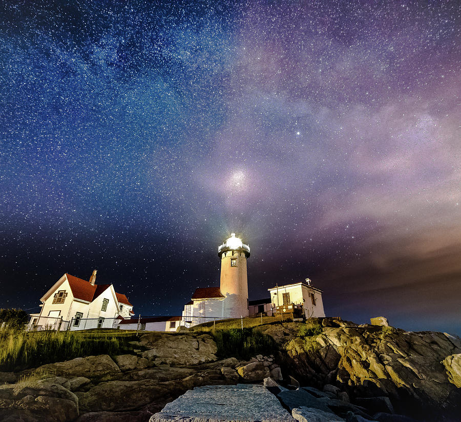 Gloucester Lighthouse Under the Milky Way Photograph by Corey O'Neil ...