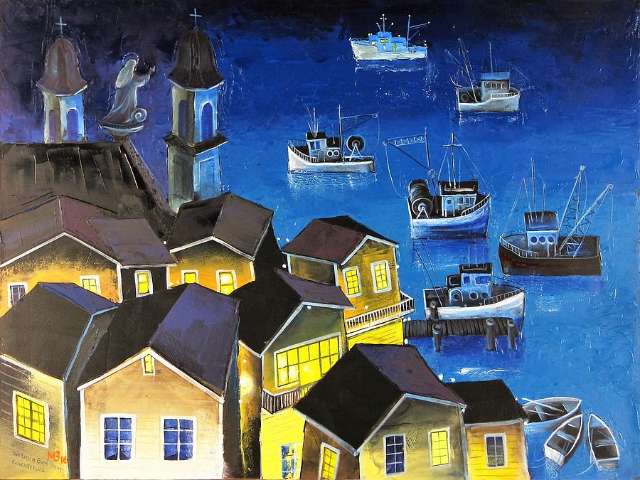 Glouchester Harbor Painting by Mikhail Zarovny