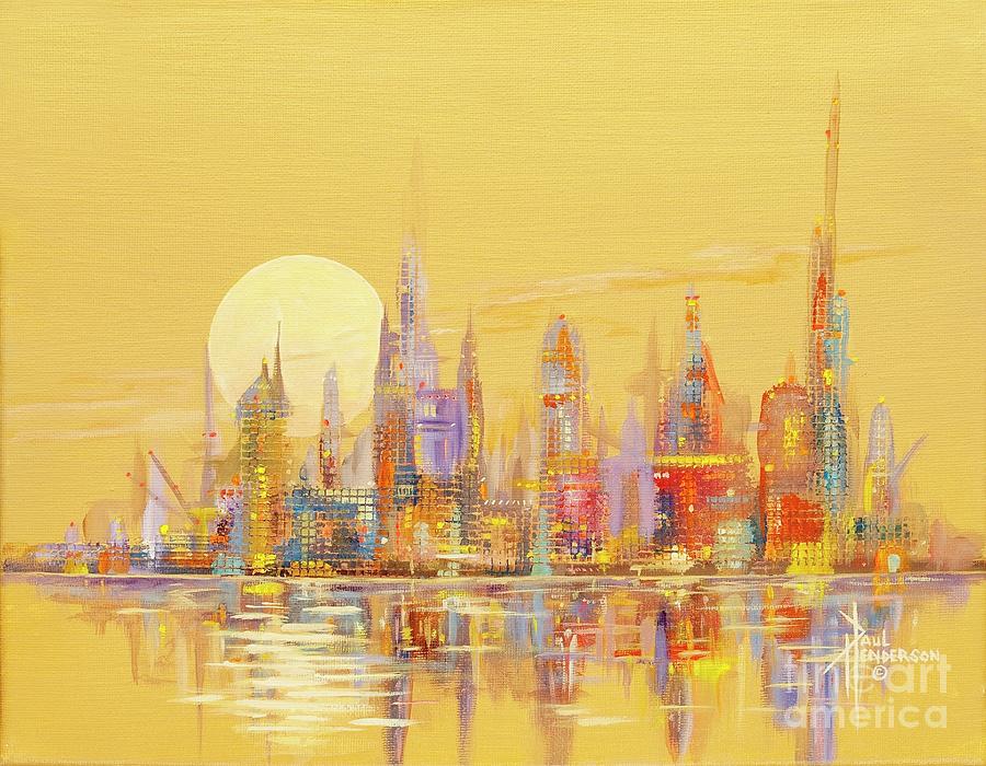 Glow City I Painting