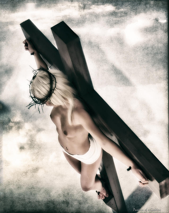 Texture Photograph - Glow crucifix I by Ramon Martinez