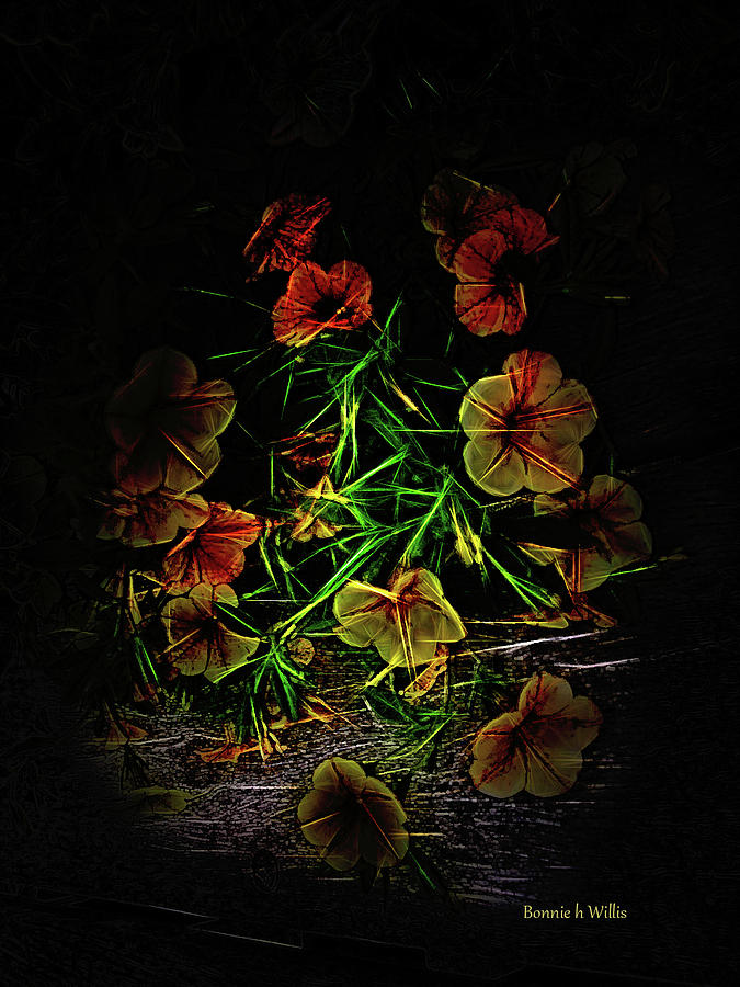 Glow Flowers Digital Art by Bonnie Willis
