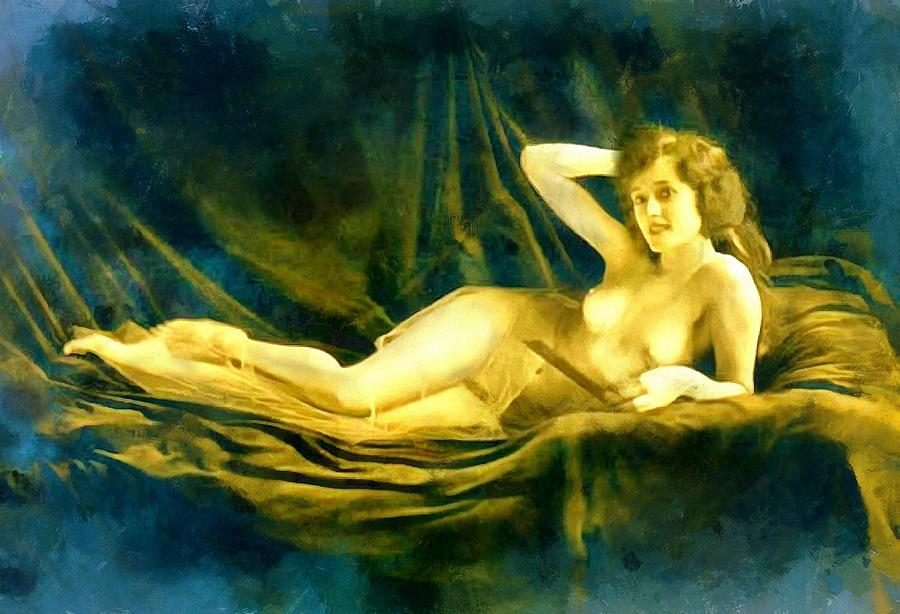 Nude Painting - Glowing beauty by Lilia S