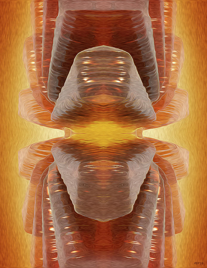 Glowing Brown Glass Abstract Digital Art by Phil Perkins