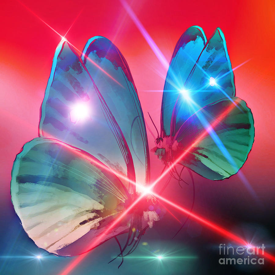 Glowing Butterflies Digital Art by Gayle Price Thomas