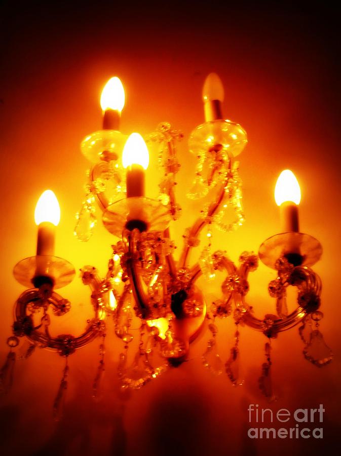 Dining Room Photograph - Glowing Chandelier--Companion Piece by Carol Groenen