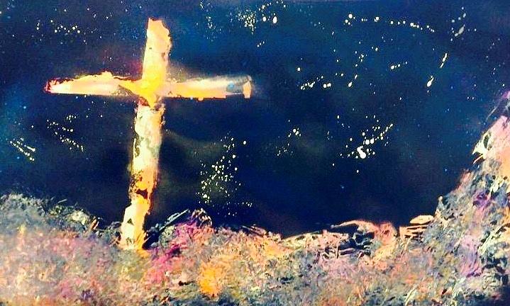 Cross Painting - Glowing Cross  by Richard Fey
