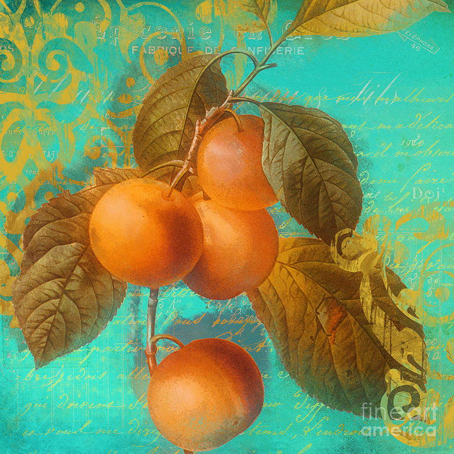 Peach Painting - Glowing Fruits Peaches by Mindy Sommers