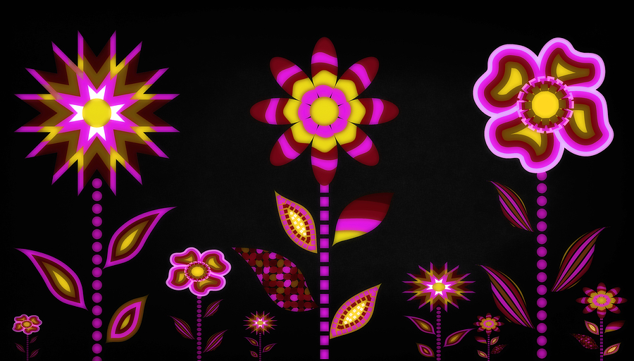 Flower Digital Art - Glowing Garden 2 by Angelina Tamez