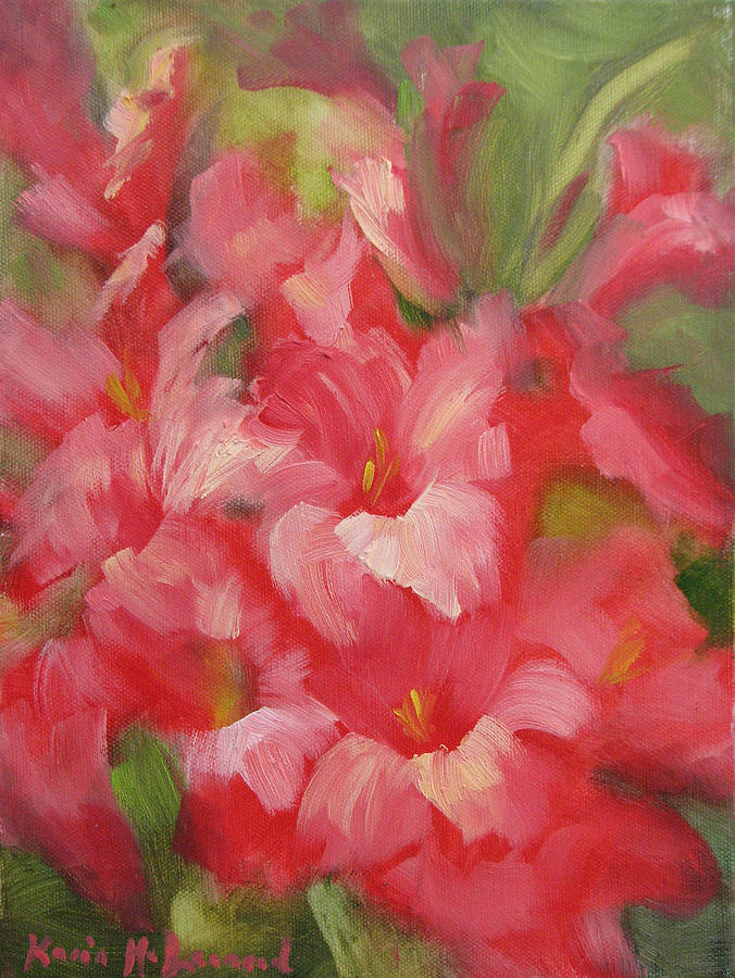 Glowing Gladiolas Painting by Karin Leonard | Fine Art America