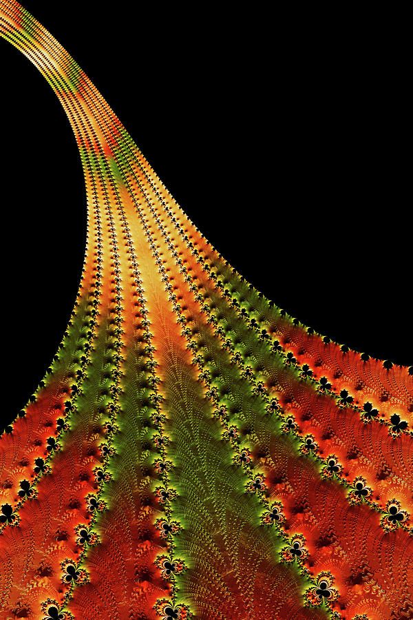 Wall Hanging Digital Art - Glowing Leaf Of Autumn Abstract by Georgiana Romanovna