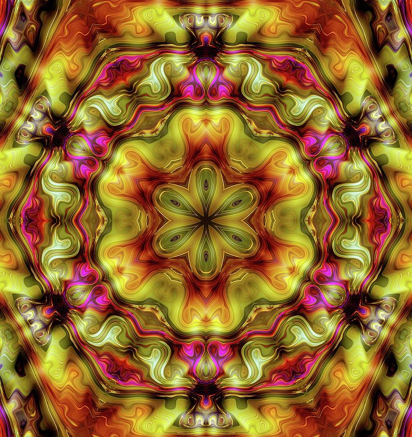 Glowing Mandala Digital Art by Lilia S