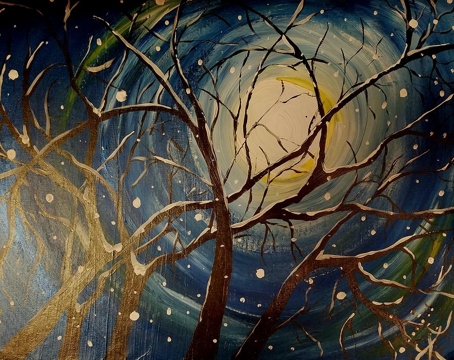 Glowing moon Painting by Ginette Kenyon - Fine Art America