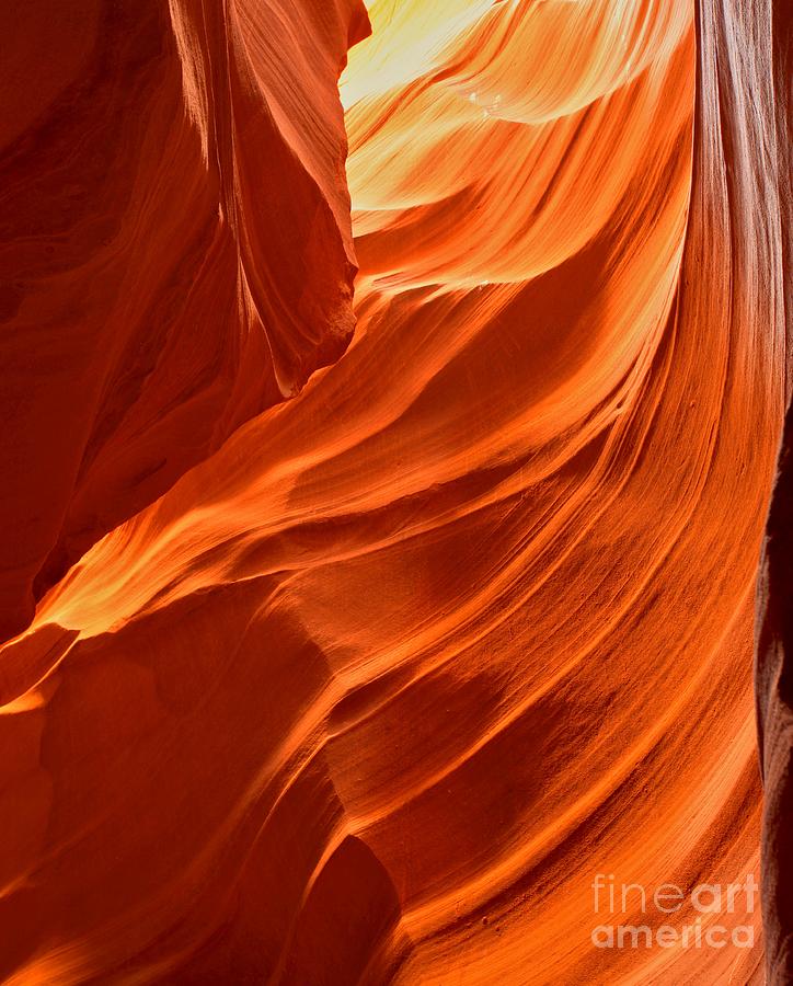 Antelope Canyon Photograph - Glowing Sandstone Swirls by Adam Jewell