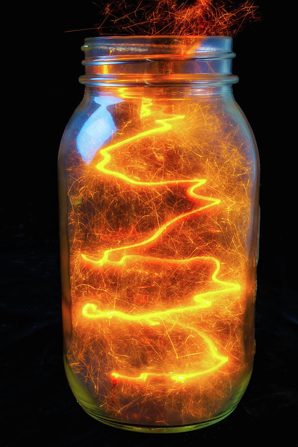 Glowing Sparks In A Jar Photograph by Garry Gay