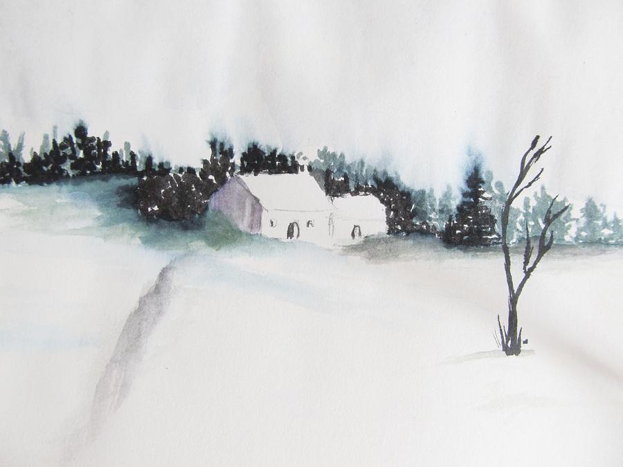 Glowing Winter Scene Painting by Trilby Cole