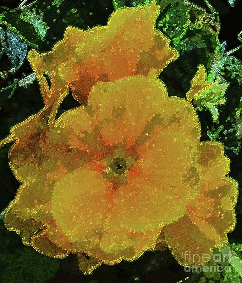 Glowing Yellow Primroses Painting by Hazel Holland