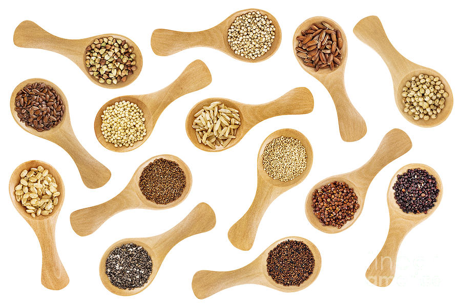 Gluten Free Grains And Seeds  - Spoon Abstract Photograph by Marek Uliasz
