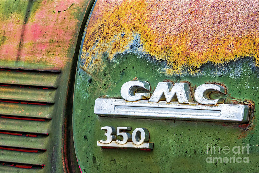 Transportation Photograph - GMC 350 Tag by Jerry Fornarotto