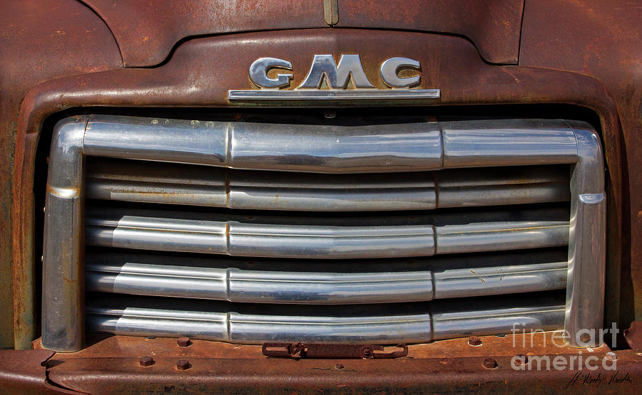 GMC Truck Grille-Signed-#0933 Photograph by J L Woody Wooden