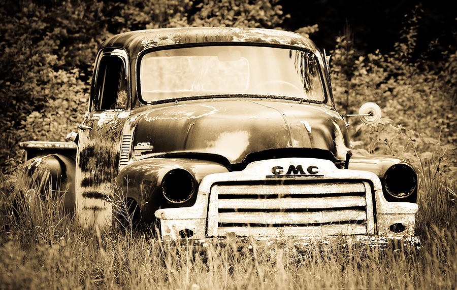 GMC Truck In Sepia Photograph by Athena Mckinzie