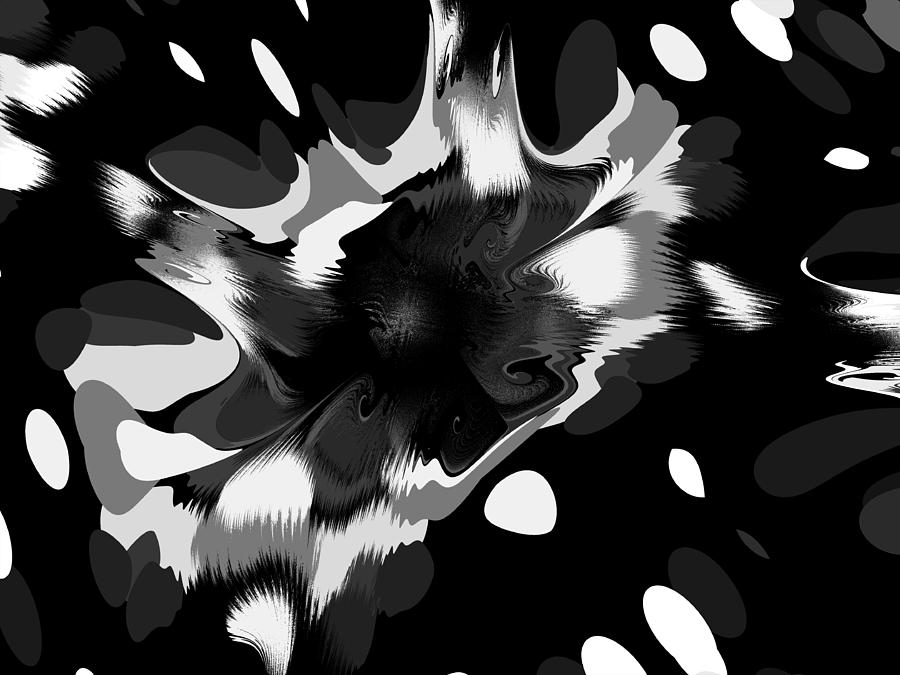 Gnarly Explosion Black and White Digital Art by Ester McGuire