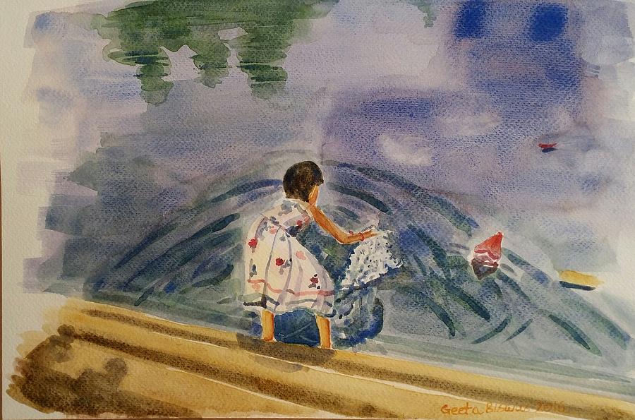 Boat Painting - Go baby go Watercolor painting by Geeta Yerra
