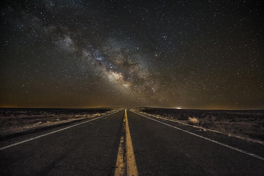 Go Beyond - Milky Way Above Highway In Arizona Photograph