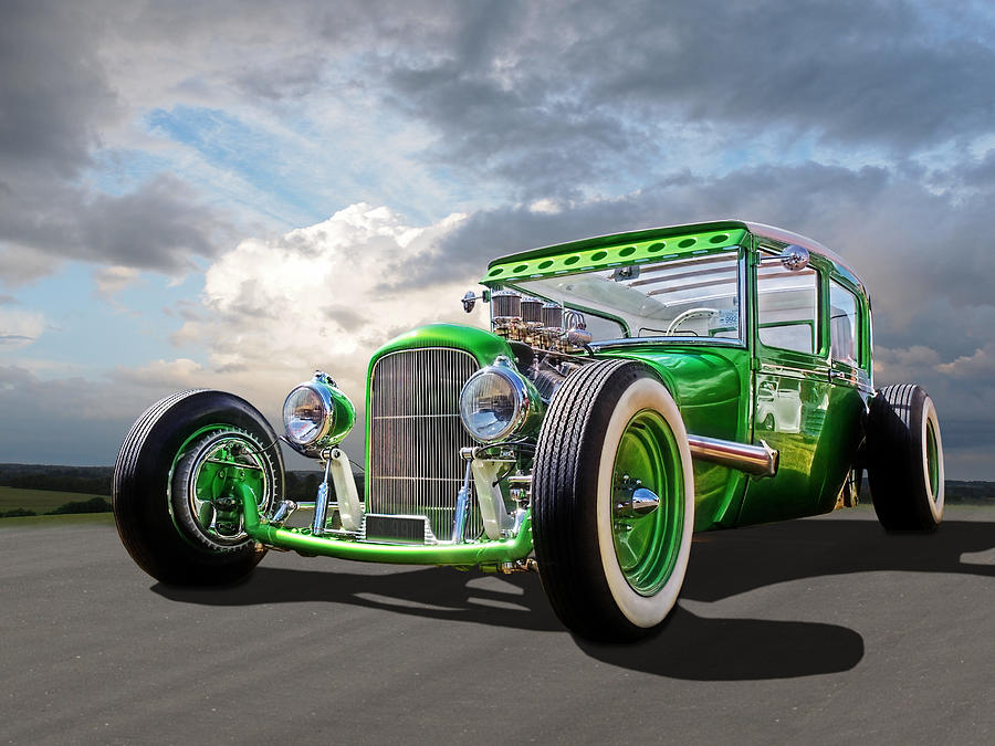 Go Faster Green - Vintage Hot Rod Photograph by Gill Billington