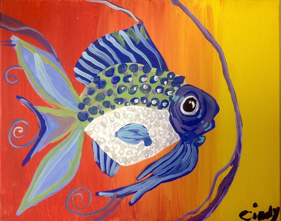 Go Fish Painting By Cindy B - Fine Art America