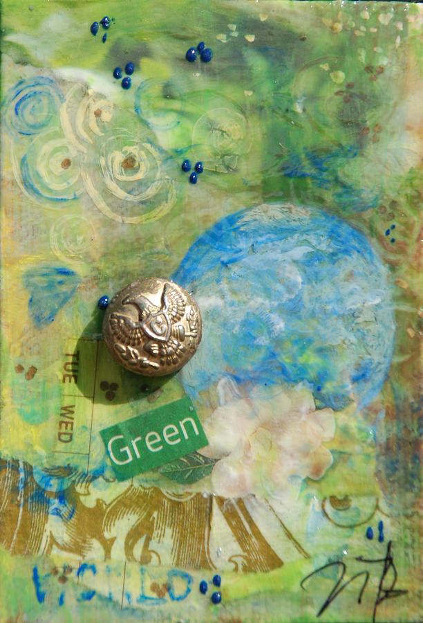 Lime Mixed Media - Go Green by Jennifer Kelly