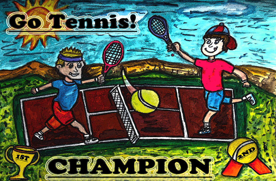 Go Tennis Painting by Monica Engeler
