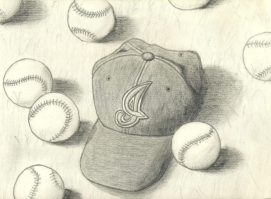 Baseball Drawing - Go Tribe by James Violett II