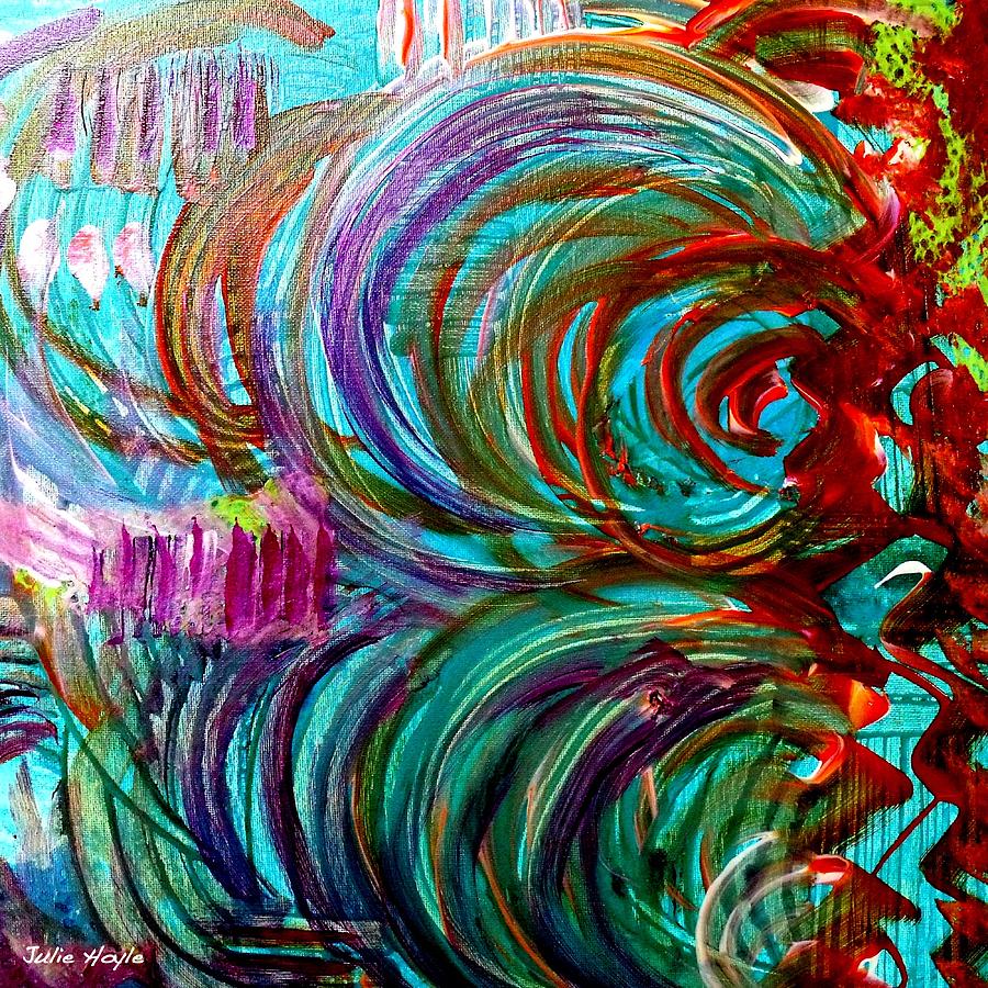 Intuitive Art Painting - Go With the Flow by Julie  Hoyle
