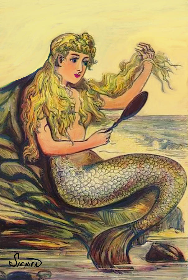 Golden Mermaid Painting By Patti Siehien Pixels