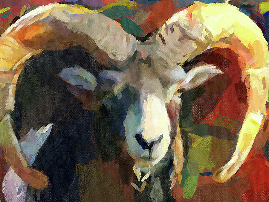 Goat Canvas Digital Art by Yury Malkov - Pixels