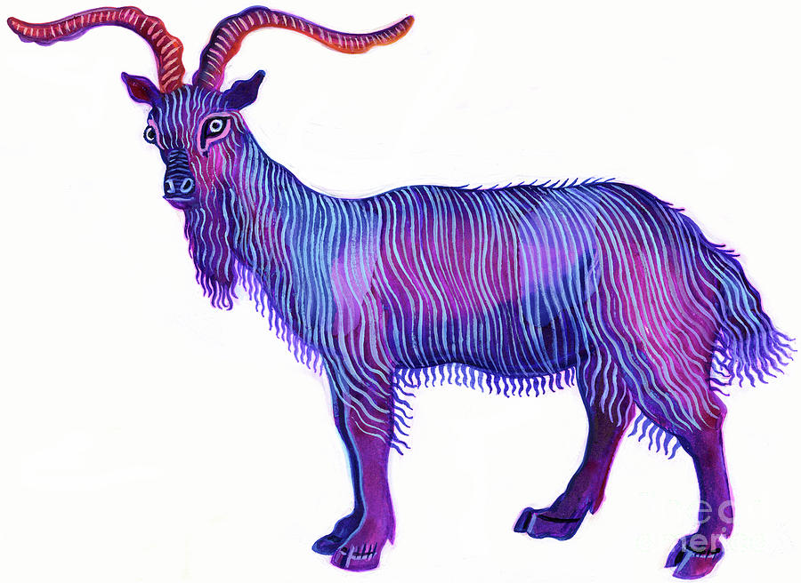 Animal Painting - Goat Capricorn by Jane Tattersfield