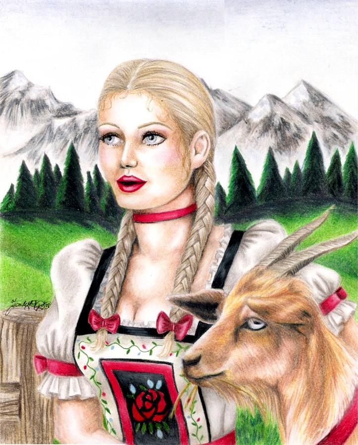 Goat Girl Drawing by Scarlett Royale