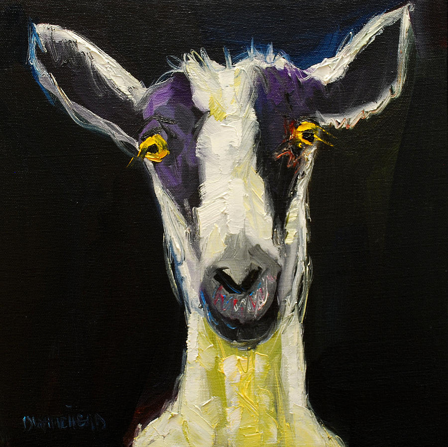 Goat Gloat Painting by Diane Whitehead