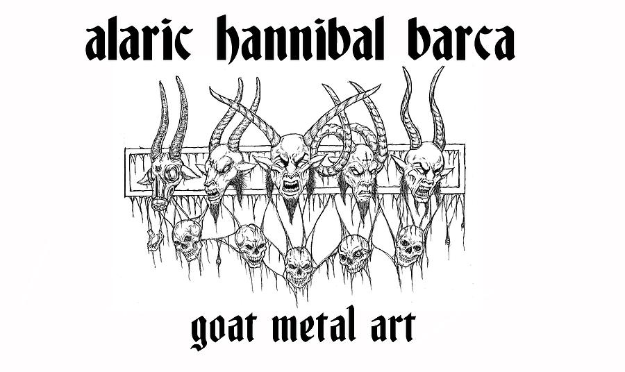 Goat Metal Art Drawing by Alaric Barca