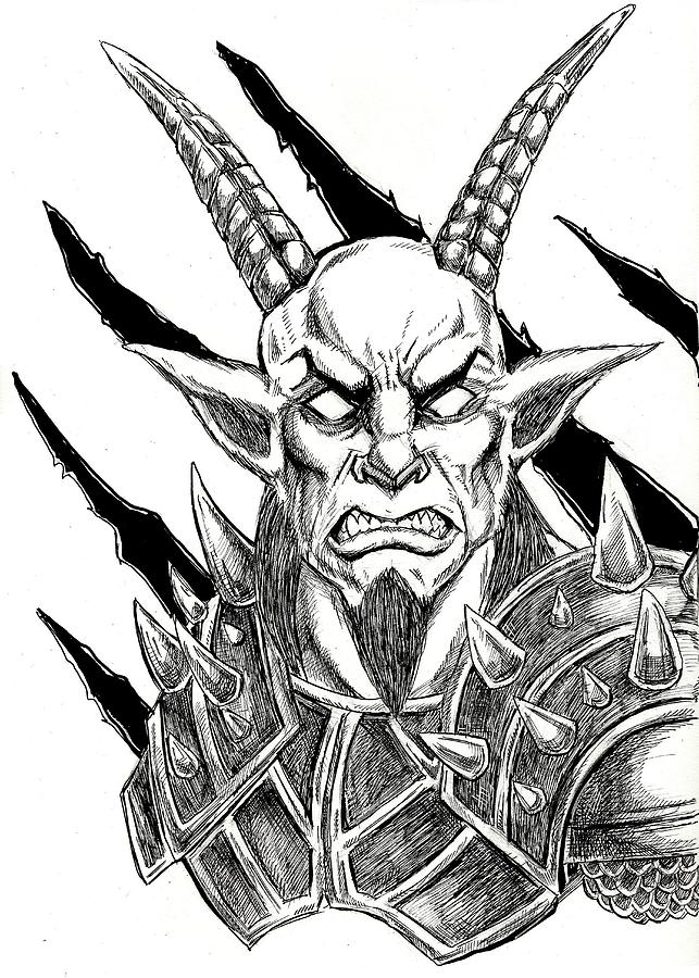 Goatlord Metal Claw Strike Drawing by Alaric Barca