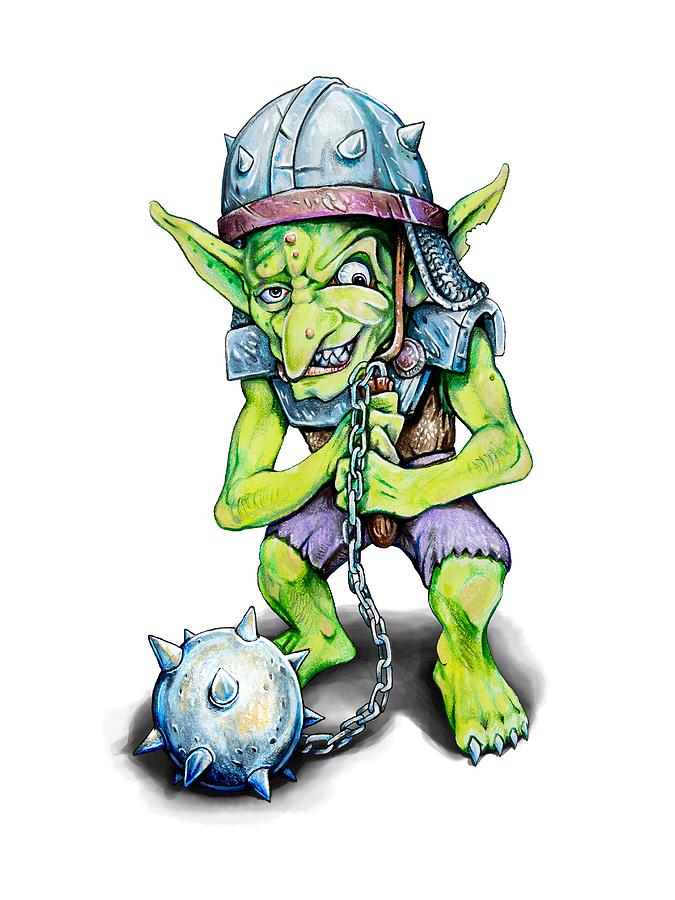 Dungeons And Dragons Drawing - Goblin by Aaron Spong