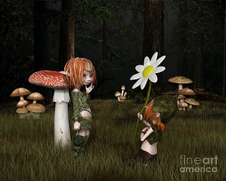 Fantasy Digital Art - Goblin Valentines Day in the Forest by Fairy Fantasies