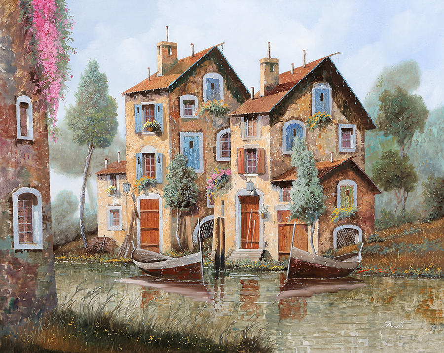Flower Painting - Gocce Sulle Case by Guido Borelli