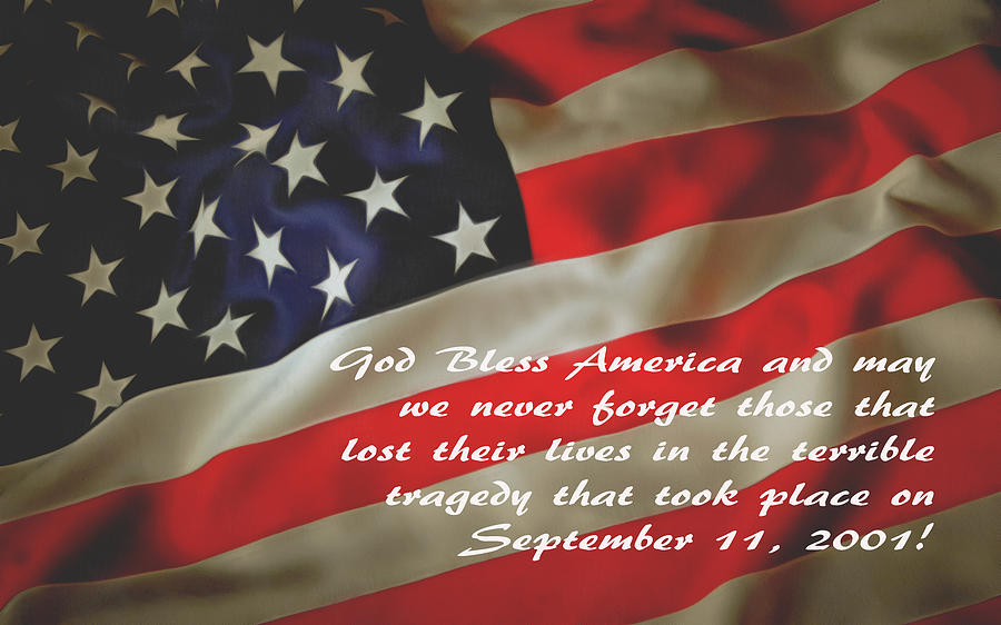 Flag Photograph - God Bless America September 11 2001 by Floyd Snyder