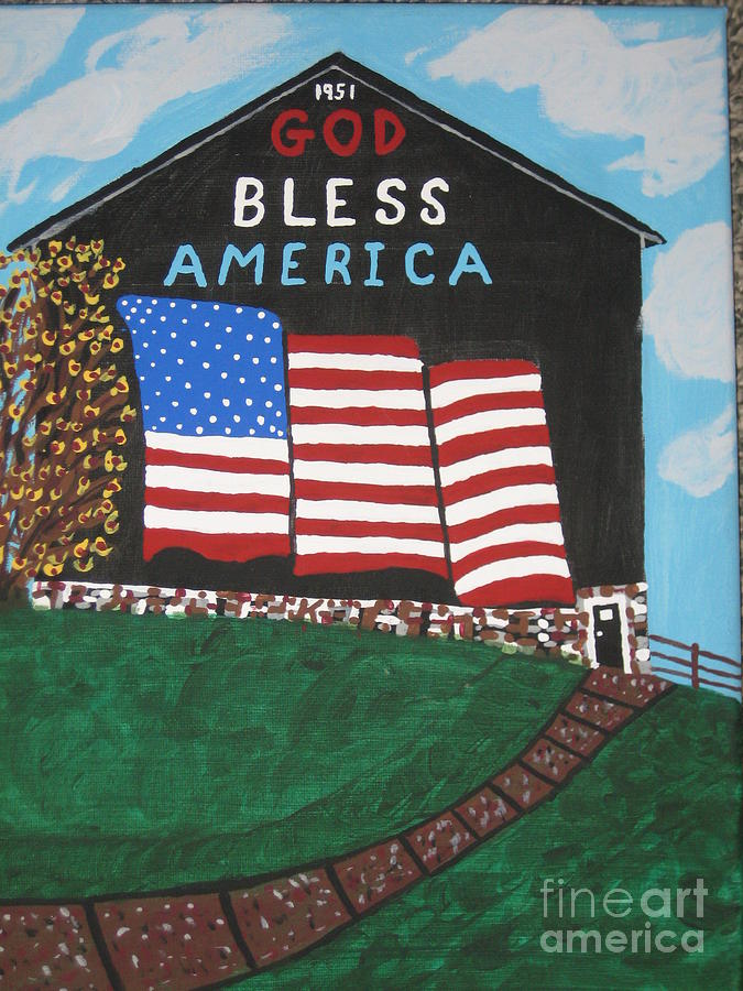 God Bless America Barn Painting by Jeffrey Koss