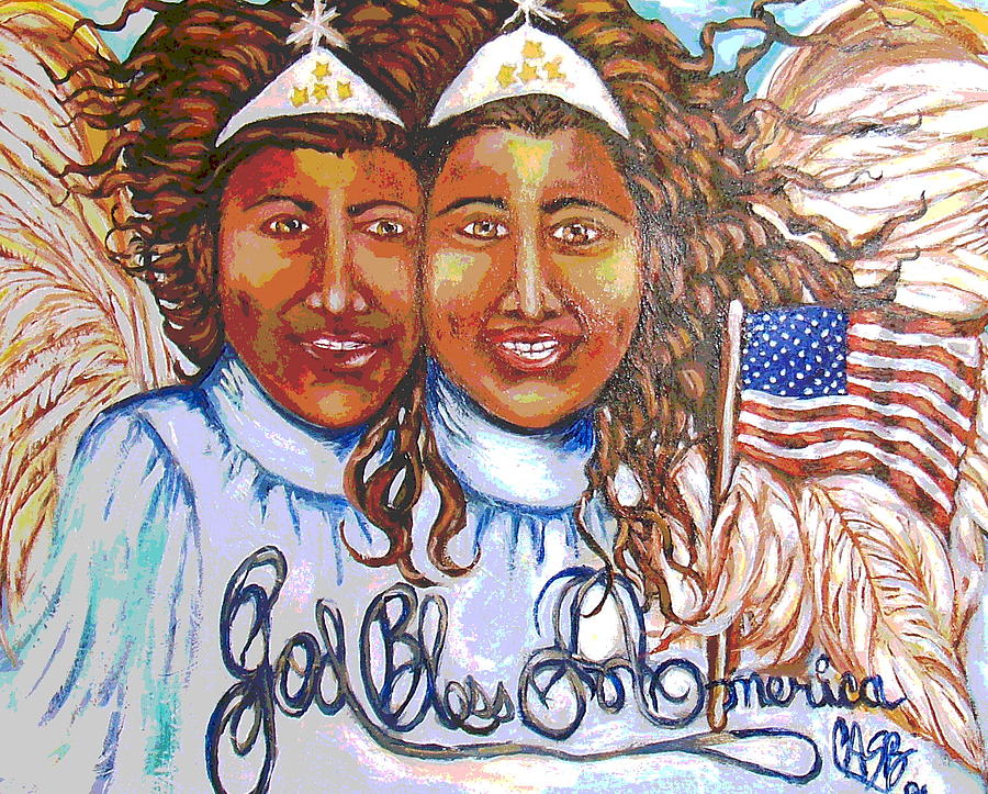 Black Angels Painting - God Bless by Clara Spencer