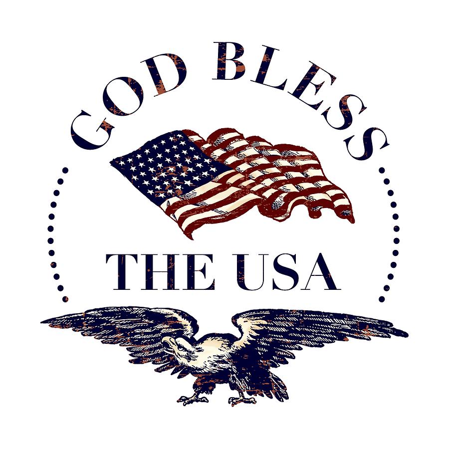Independence Day Digital Art - God Bless the USA by Antique Images