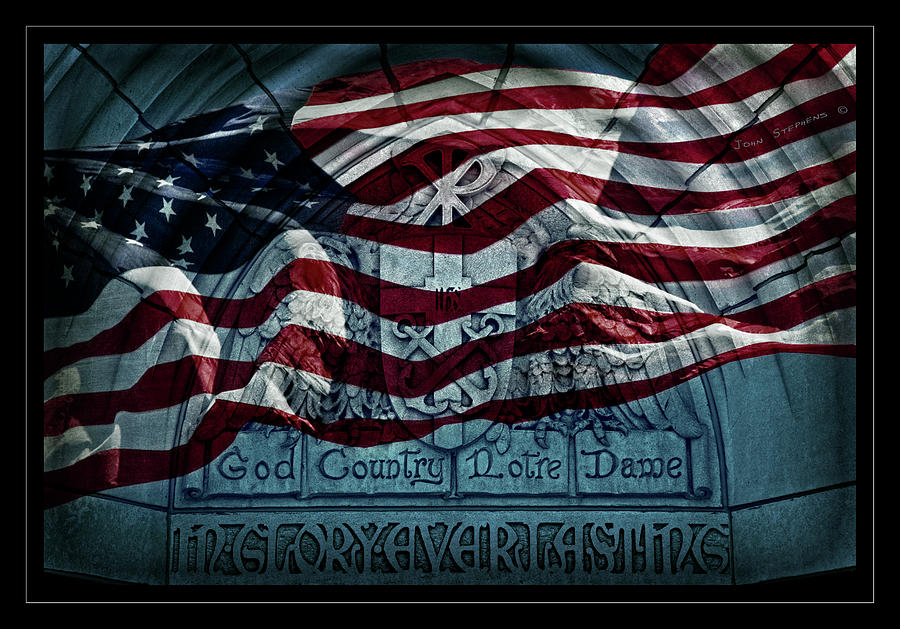 American flag and signature and and team and logo god country